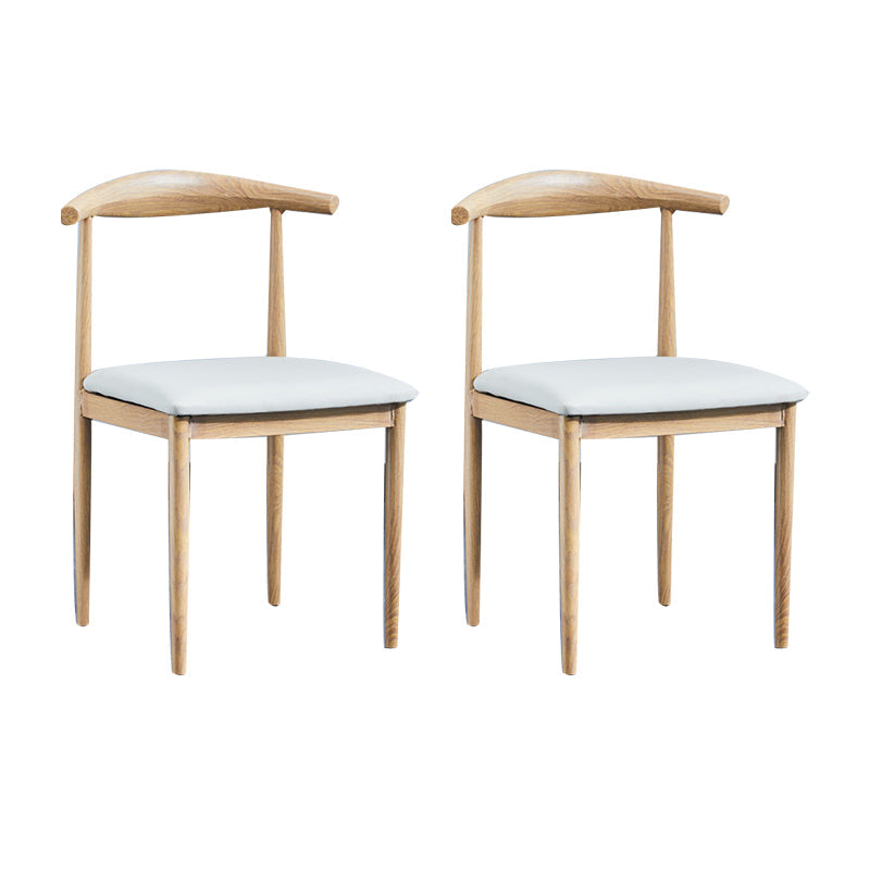 PU Leather Dining Chairs Industrial Open Back Dining Side Chair