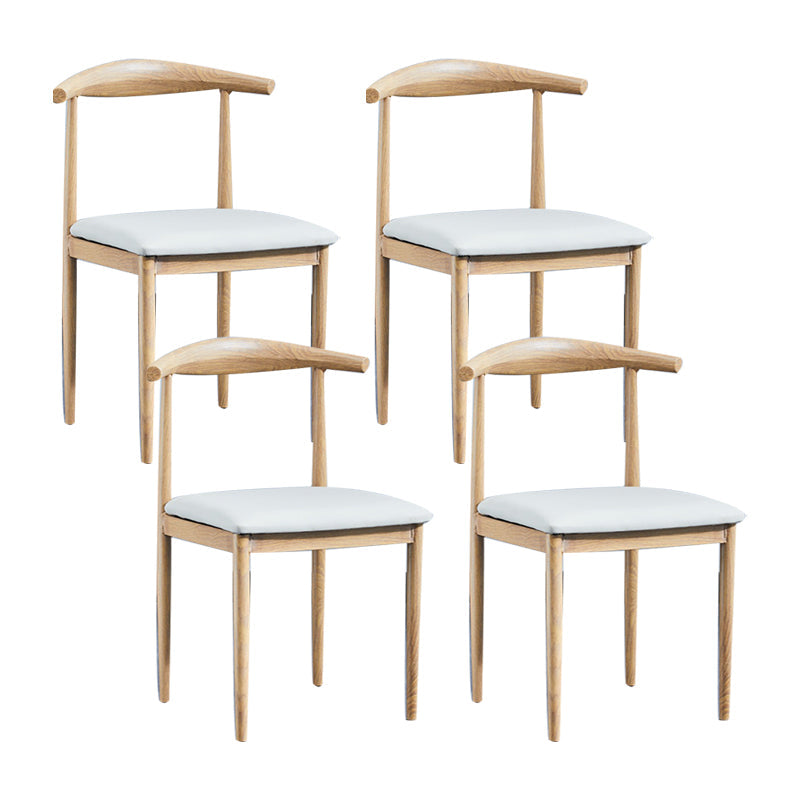 PU Leather Dining Chairs Industrial Open Back Dining Side Chair