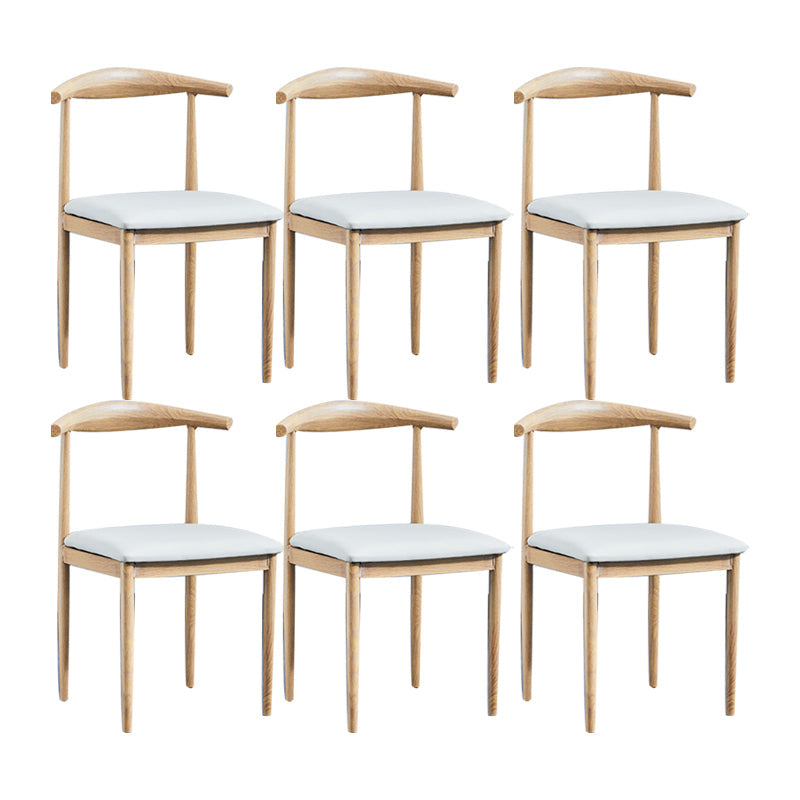 PU Leather Dining Chairs Industrial Open Back Dining Side Chair