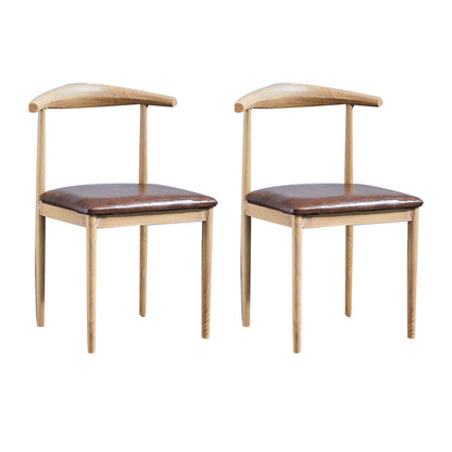 PU Leather Dining Chairs Industrial Open Back Dining Side Chair