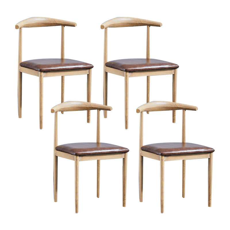 PU Leather Dining Chairs Industrial Open Back Dining Side Chair