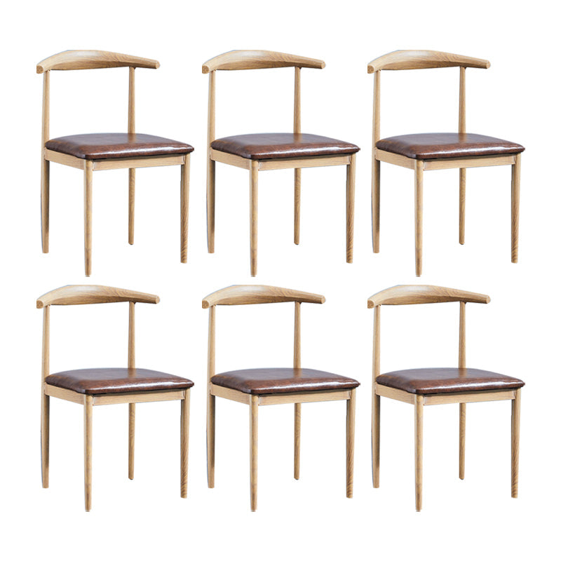 PU Leather Dining Chairs Industrial Open Back Dining Side Chair