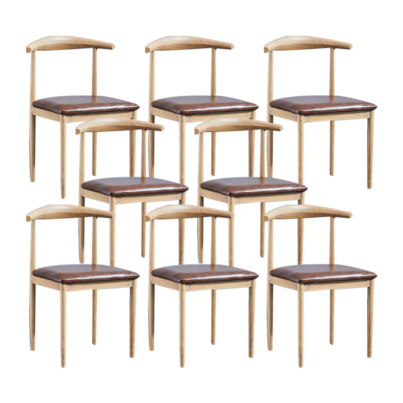 PU Leather Dining Chairs Industrial Open Back Dining Side Chair