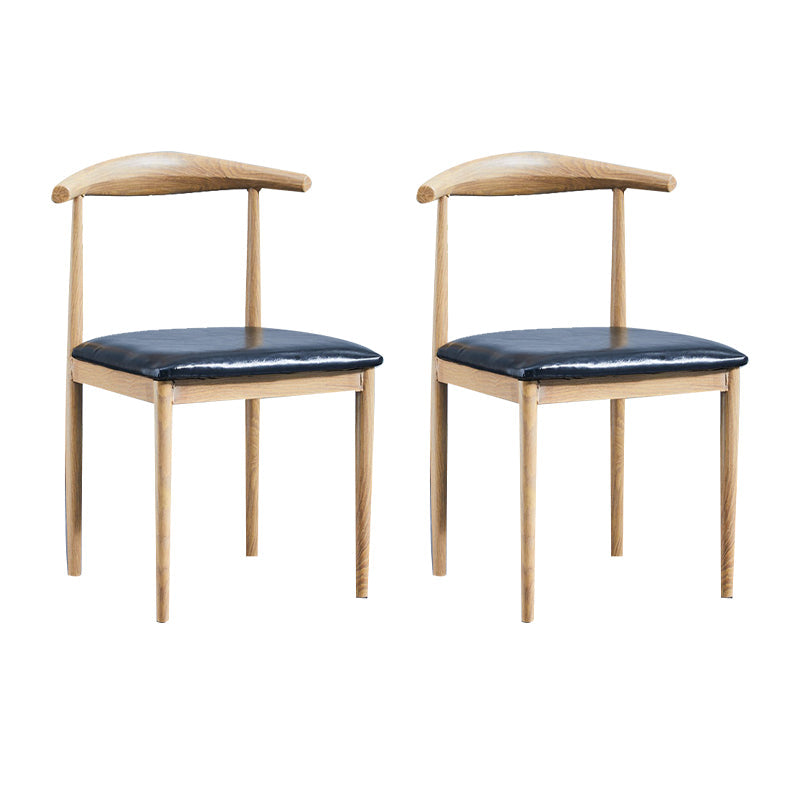 PU Leather Dining Chairs Industrial Open Back Dining Side Chair