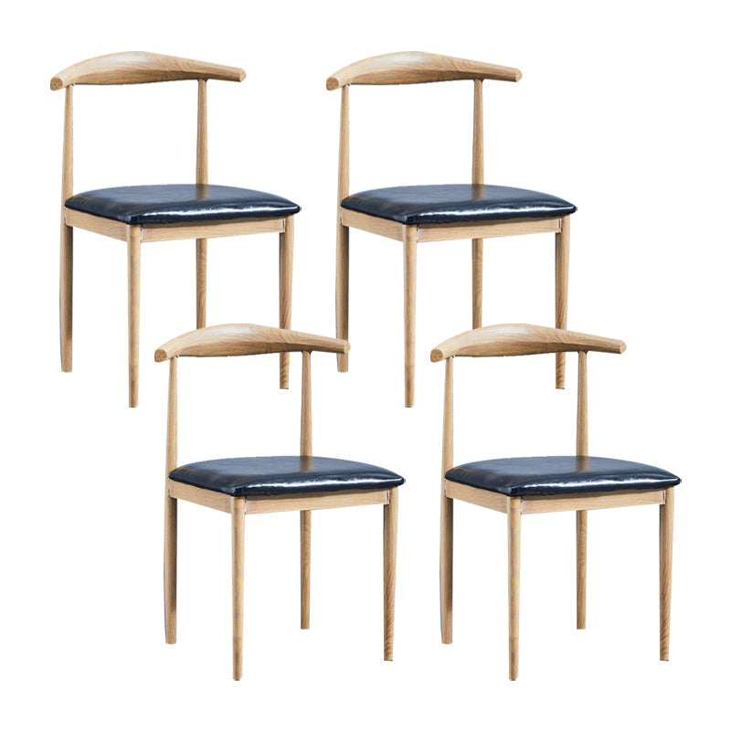 PU Leather Dining Chairs Industrial Open Back Dining Side Chair