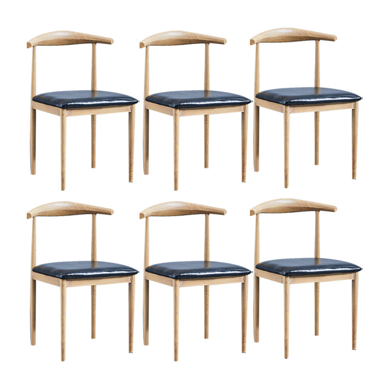 PU Leather Dining Chairs Industrial Open Back Dining Side Chair