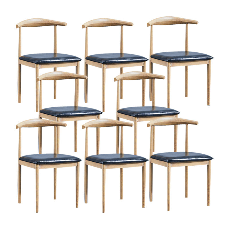 PU Leather Dining Chairs Industrial Open Back Dining Side Chair