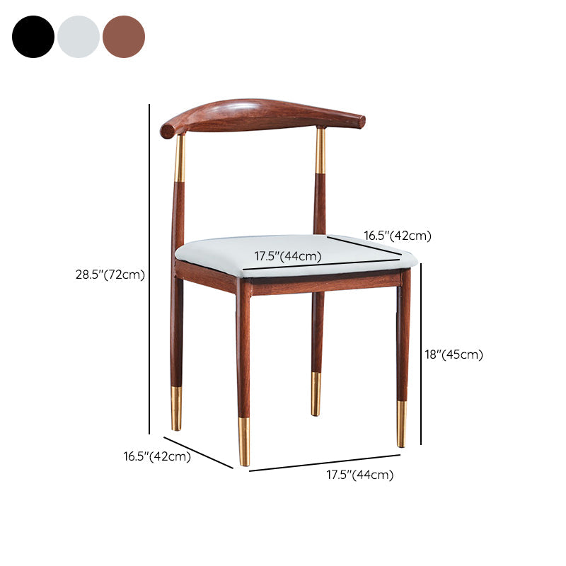 PU Leather Dining Chairs Industrial Open Back Dining Side Chair