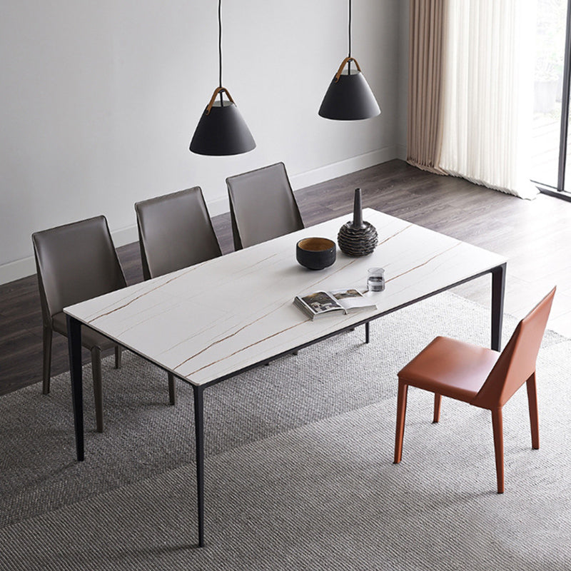 Faux Leather Dining Chairs Contemporary Chairs with Metal Base