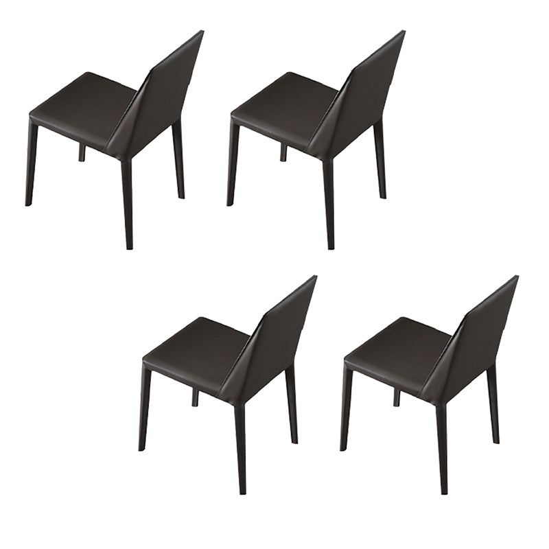 Faux Leather Dining Chairs Contemporary Chairs with Metal Base