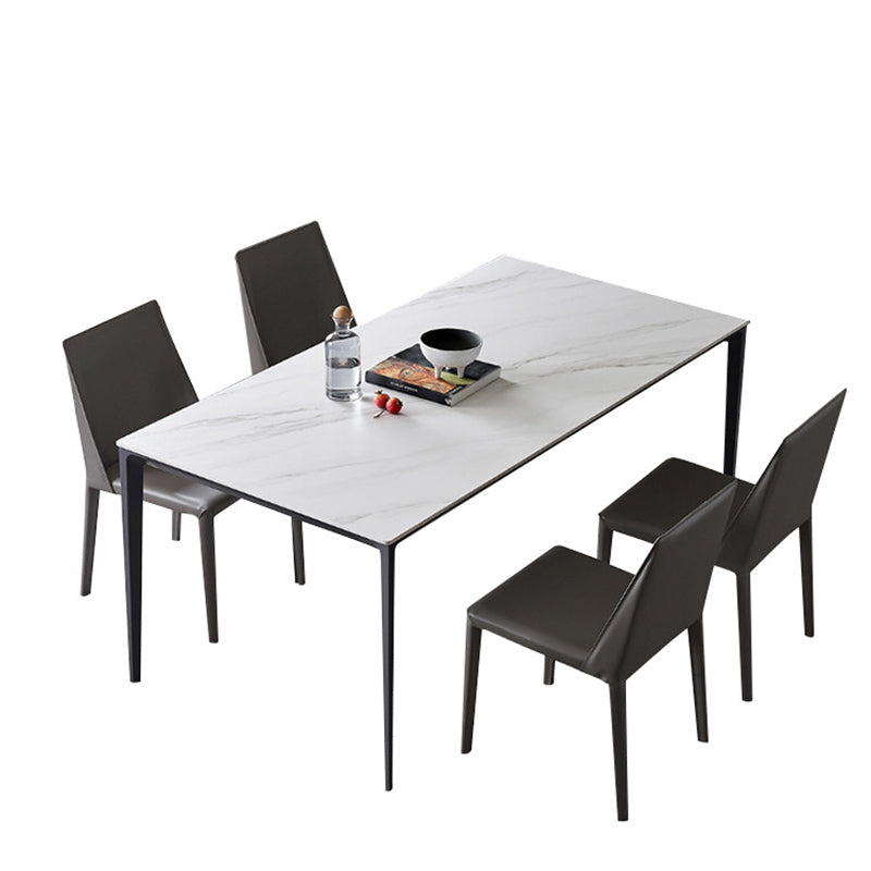 Faux Leather Dining Chairs Contemporary Chairs with Metal Base