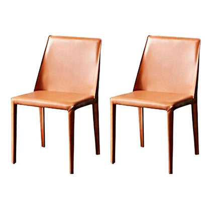 Faux Leather Dining Chairs Contemporary Chairs with Metal Base