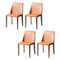 Faux Leather Dining Chairs Contemporary Chairs with Metal Base