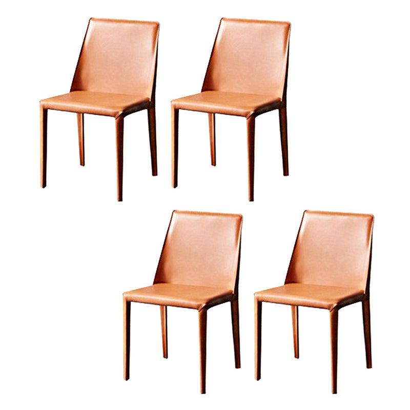 Faux Leather Dining Chairs Contemporary Chairs with Metal Base