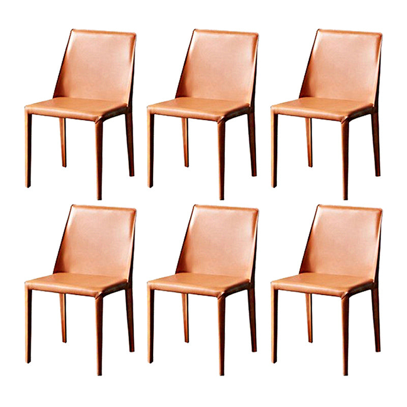 Faux Leather Dining Chairs Contemporary Chairs with Metal Base