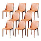 Faux Leather Dining Chairs Contemporary Chairs with Metal Base