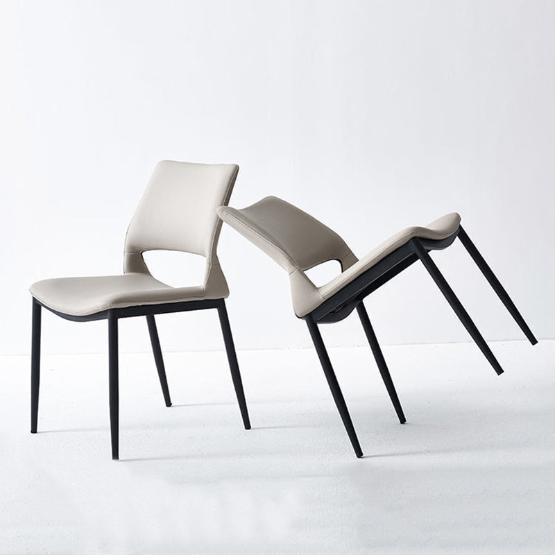 Dining Room Faux Leather Chair Industrial Home Parsons Dining Chair