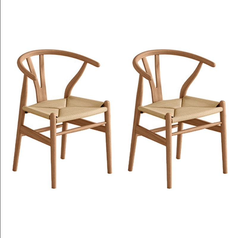 Contemporary Home Armless Chair Pine Wood Dining Side Chair in Natural