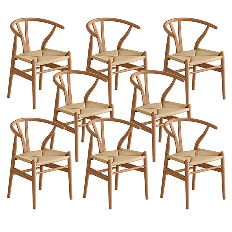 Contemporary Home Armless Chair Pine Wood Dining Side Chair in Natural