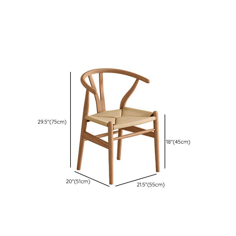Contemporary Home Armless Chair Pine Wood Dining Side Chair in Natural