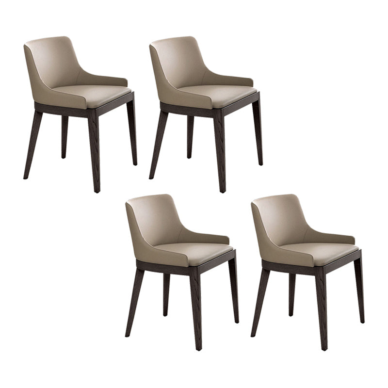 Contemporary Upholstered Arm Chair Solid Wood Home Dining Chair