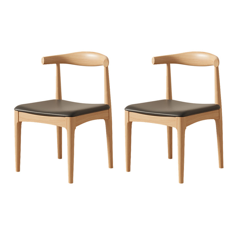 Contemporary Upholstered Armless Chair Home Solid Wood Dining Chair