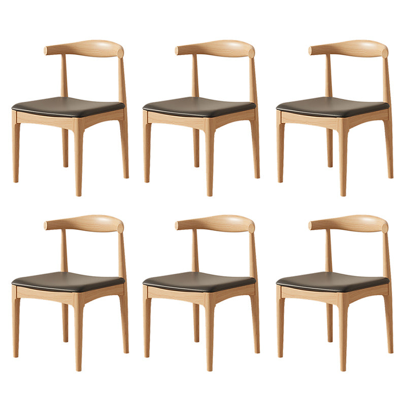 Contemporary Upholstered Armless Chair Home Solid Wood Dining Chair