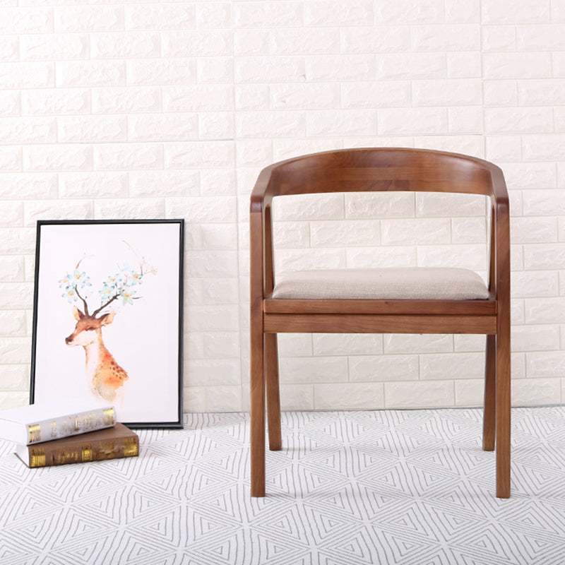 Contemporary Upholstered Arm Chair Home Rubberwood Dining Chair Clearhalo 'Dining Chairs' 'Dining Tables & Seating' 'dining_chair' 'furn' 'furn_dining_chair' 'Furniture' 'Kitchen & Dining Furniture' 6869549