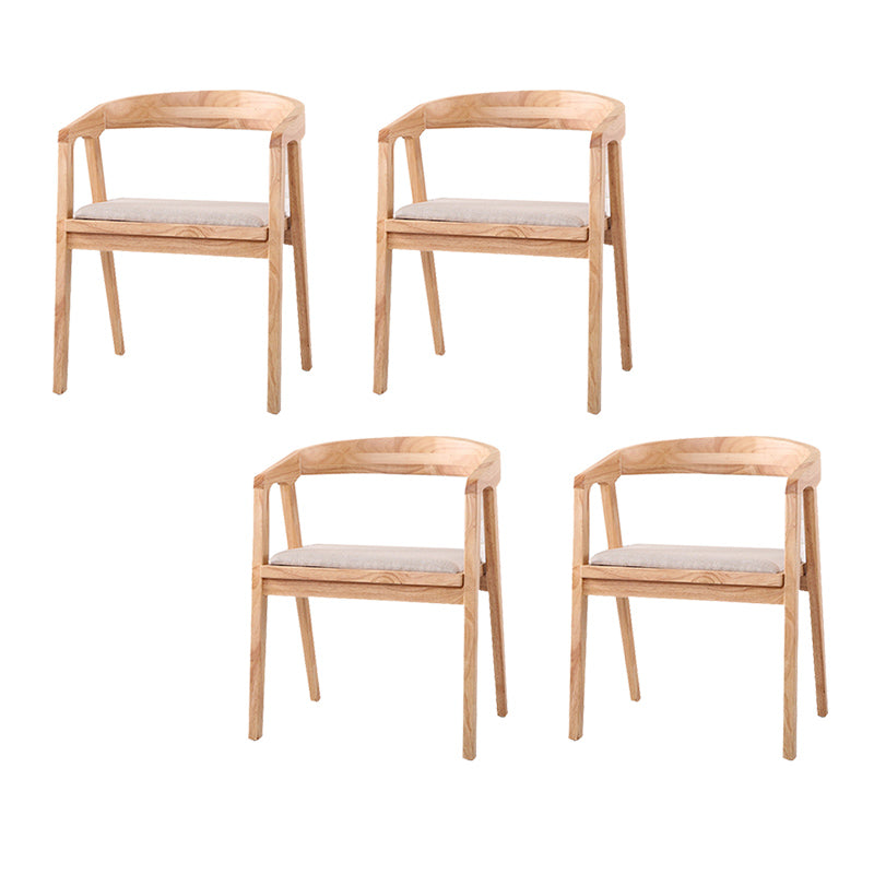 Contemporary Upholstered Arm Chair Home Rubberwood Dining Chair Natural 4 Piece Set Clearhalo 'Dining Chairs' 'Dining Tables & Seating' 'dining_chair' 'furn' 'furn_dining_chair' 'Furniture' 'Kitchen & Dining Furniture' 6869552