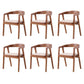 Contemporary Upholstered Arm Chair Home Rubberwood Dining Chair Light Walnut 6 Piece Set Clearhalo 'Dining Chairs' 'Dining Tables & Seating' 'dining_chair' 'furn' 'furn_dining_chair' 'Furniture' 'Kitchen & Dining Furniture' 6869563
