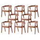 Contemporary Upholstered Arm Chair Home Rubberwood Dining Chair Light Walnut 8 Piece Set Clearhalo 'Dining Chairs' 'Dining Tables & Seating' 'dining_chair' 'furn' 'furn_dining_chair' 'Furniture' 'Kitchen & Dining Furniture' 6869565