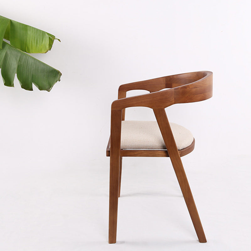 Contemporary Upholstered Arm Chair Home Rubberwood Dining Chair Clearhalo 'Dining Chairs' 'Dining Tables & Seating' 'dining_chair' 'furn' 'furn_dining_chair' 'Furniture' 'Kitchen & Dining Furniture' 6869566