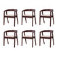 Contemporary Upholstered Arm Chair Home Rubberwood Dining Chair Nut-Brown 6 Piece Set Clearhalo 'Dining Chairs' 'Dining Tables & Seating' 'dining_chair' 'furn' 'furn_dining_chair' 'Furniture' 'Kitchen & Dining Furniture' 6869569