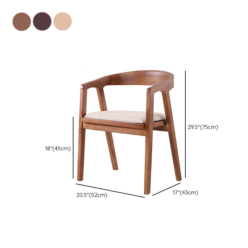 Contemporary Upholstered Arm Chair Home Rubberwood Dining Chair Clearhalo 'Dining Chairs' 'Dining Tables & Seating' 'dining_chair' 'furn' 'furn_dining_chair' 'Furniture' 'Kitchen & Dining Furniture' 6869571