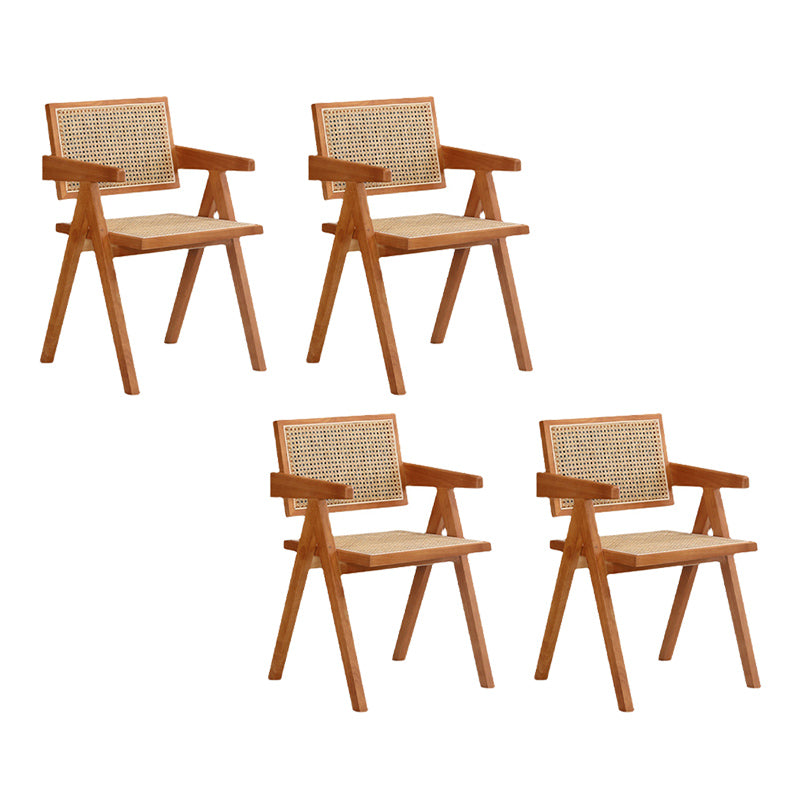 Dining Room Arm Dining Chair Home Solid Wood Cane Back Dining Chair Cherry 4 Piece Set Clearhalo 'Dining Chairs' 'Dining Tables & Seating' 'dining_chair' 'furn' 'furn_dining_chair' 'Furniture' 'Kitchen & Dining Furniture' 6869575