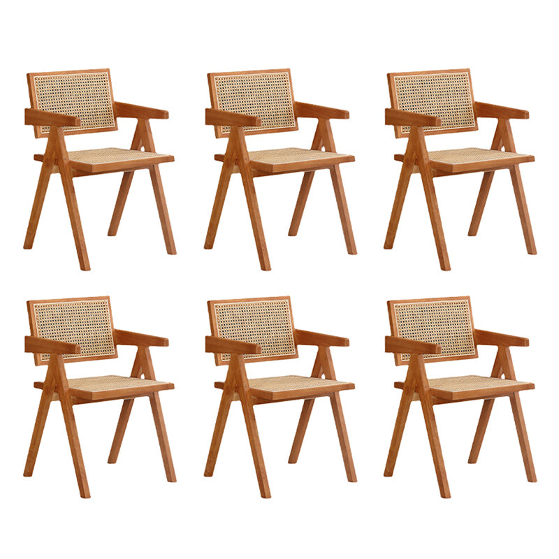 Dining Room Arm Dining Chair Home Solid Wood Cane Back Dining Chair Cherry 6 Piece Set Clearhalo 'Dining Chairs' 'Dining Tables & Seating' 'dining_chair' 'furn' 'furn_dining_chair' 'Furniture' 'Kitchen & Dining Furniture' 6869577
