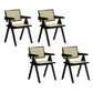Dining Room Arm Dining Chair Home Solid Wood Cane Back Dining Chair Black 4 Piece Set Clearhalo 'Dining Chairs' 'Dining Tables & Seating' 'dining_chair' 'furn' 'furn_dining_chair' 'Furniture' 'Kitchen & Dining Furniture' 6869585