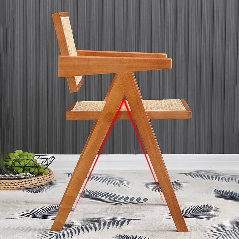Dining Room Arm Dining Chair Home Solid Wood Cane Back Dining Chair Clearhalo 'Dining Chairs' 'Dining Tables & Seating' 'dining_chair' 'furn' 'furn_dining_chair' 'Furniture' 'Kitchen & Dining Furniture' 6869586