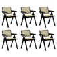 Dining Room Arm Dining Chair Home Solid Wood Cane Back Dining Chair Black 6 Piece Set Clearhalo 'Dining Chairs' 'Dining Tables & Seating' 'dining_chair' 'furn' 'furn_dining_chair' 'Furniture' 'Kitchen & Dining Furniture' 6869587