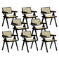 Dining Room Arm Dining Chair Home Solid Wood Cane Back Dining Chair Black 8 Piece Set Clearhalo 'Dining Chairs' 'Dining Tables & Seating' 'dining_chair' 'furn' 'furn_dining_chair' 'Furniture' 'Kitchen & Dining Furniture' 6869588