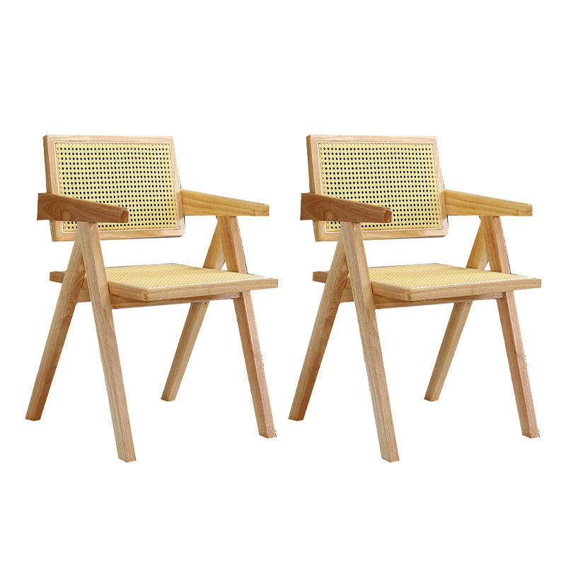 Dining Room Arm Dining Chair Home Solid Wood Cane Back Dining Chair Natural 2 Piece Set Clearhalo 'Dining Chairs' 'Dining Tables & Seating' 'dining_chair' 'furn' 'furn_dining_chair' 'Furniture' 'Kitchen & Dining Furniture' 6869593