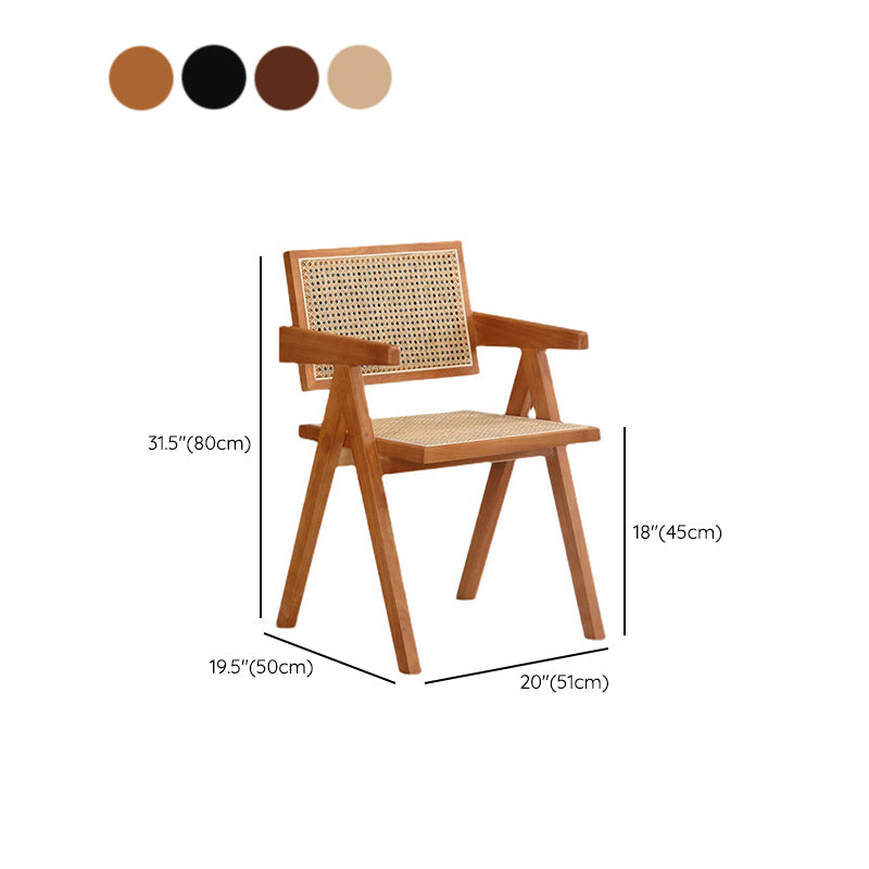 Dining Room Arm Dining Chair Home Solid Wood Cane Back Dining Chair Clearhalo 'Dining Chairs' 'Dining Tables & Seating' 'dining_chair' 'furn' 'furn_dining_chair' 'Furniture' 'Kitchen & Dining Furniture' 6869597