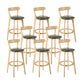 Industrial Backrest Armless Counter Stool Wood Cafe Bar Stool with Cushion and Pedal