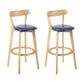 Industrial Backrest Armless Counter Stool Wood Cafe Bar Stool with Cushion and Pedal