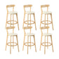 Industrial Backrest Armless Counter Stool Wood Cafe Bar Stool with Cushion and Pedal