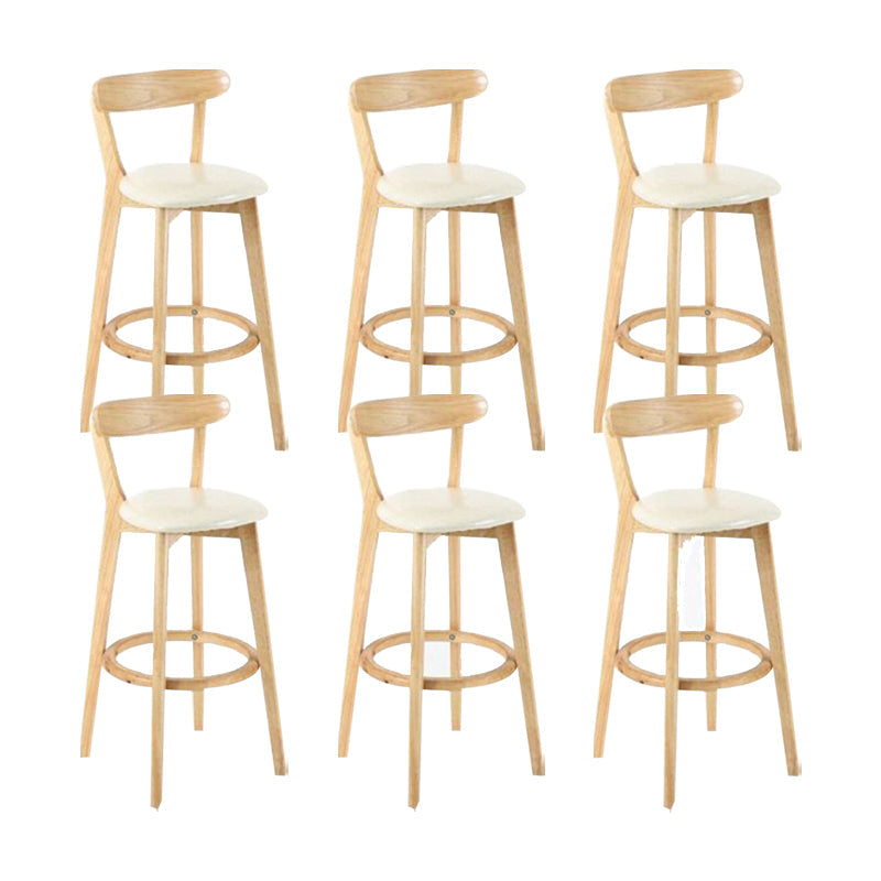 Industrial Backrest Armless Counter Stool Wood Cafe Bar Stool with Cushion and Pedal