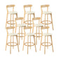 Industrial Backrest Armless Counter Stool Wood Cafe Bar Stool with Cushion and Pedal