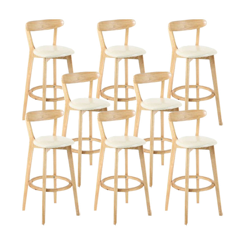 Industrial Backrest Armless Counter Stool Wood Cafe Bar Stool with Cushion and Pedal