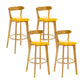 Industrial Backrest Armless Counter Stool Wood Cafe Bar Stool with Cushion and Pedal