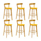 Industrial Backrest Armless Counter Stool Wood Cafe Bar Stool with Cushion and Pedal